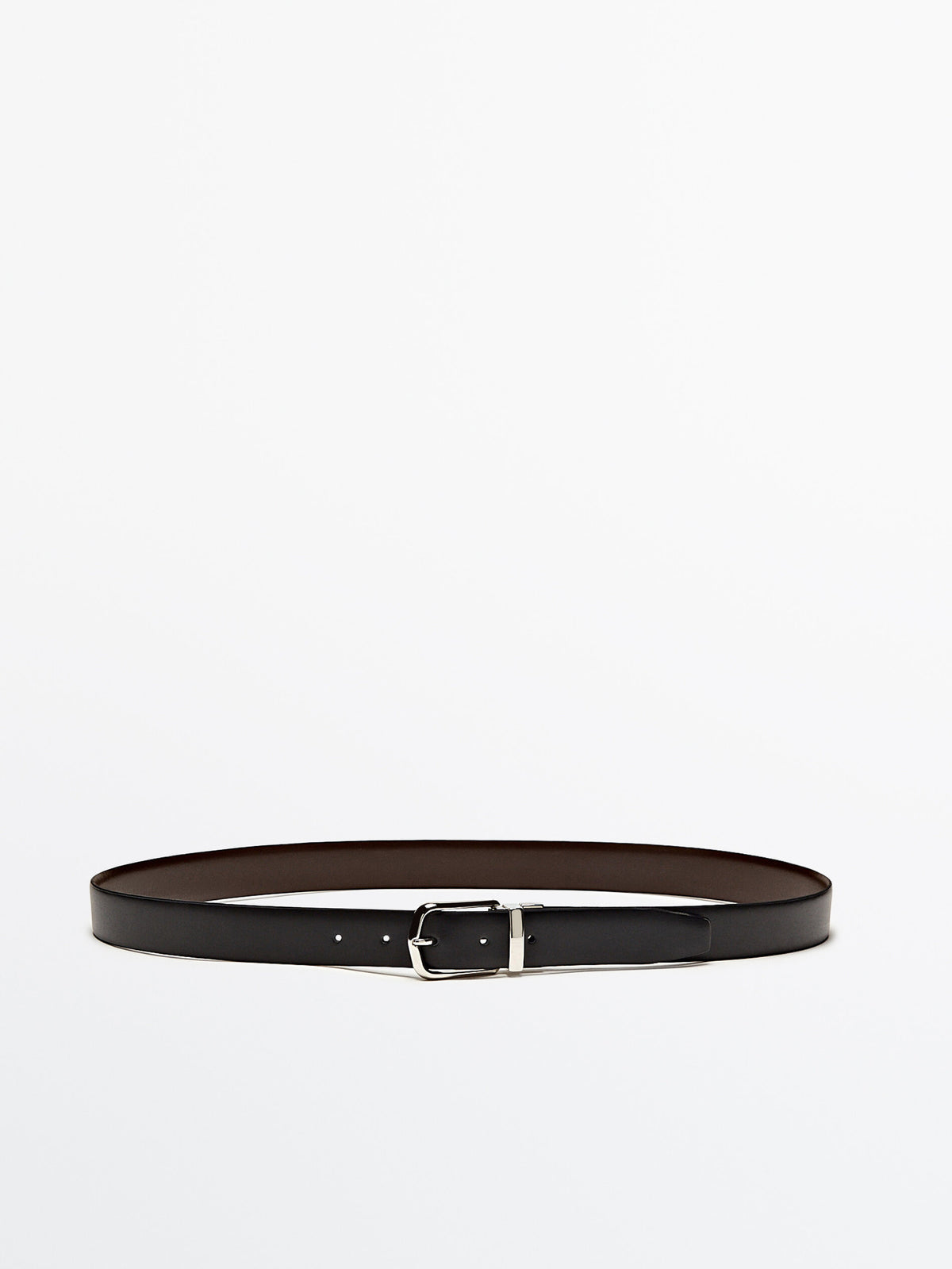 Cinturón reversible de piel - NEGRO
