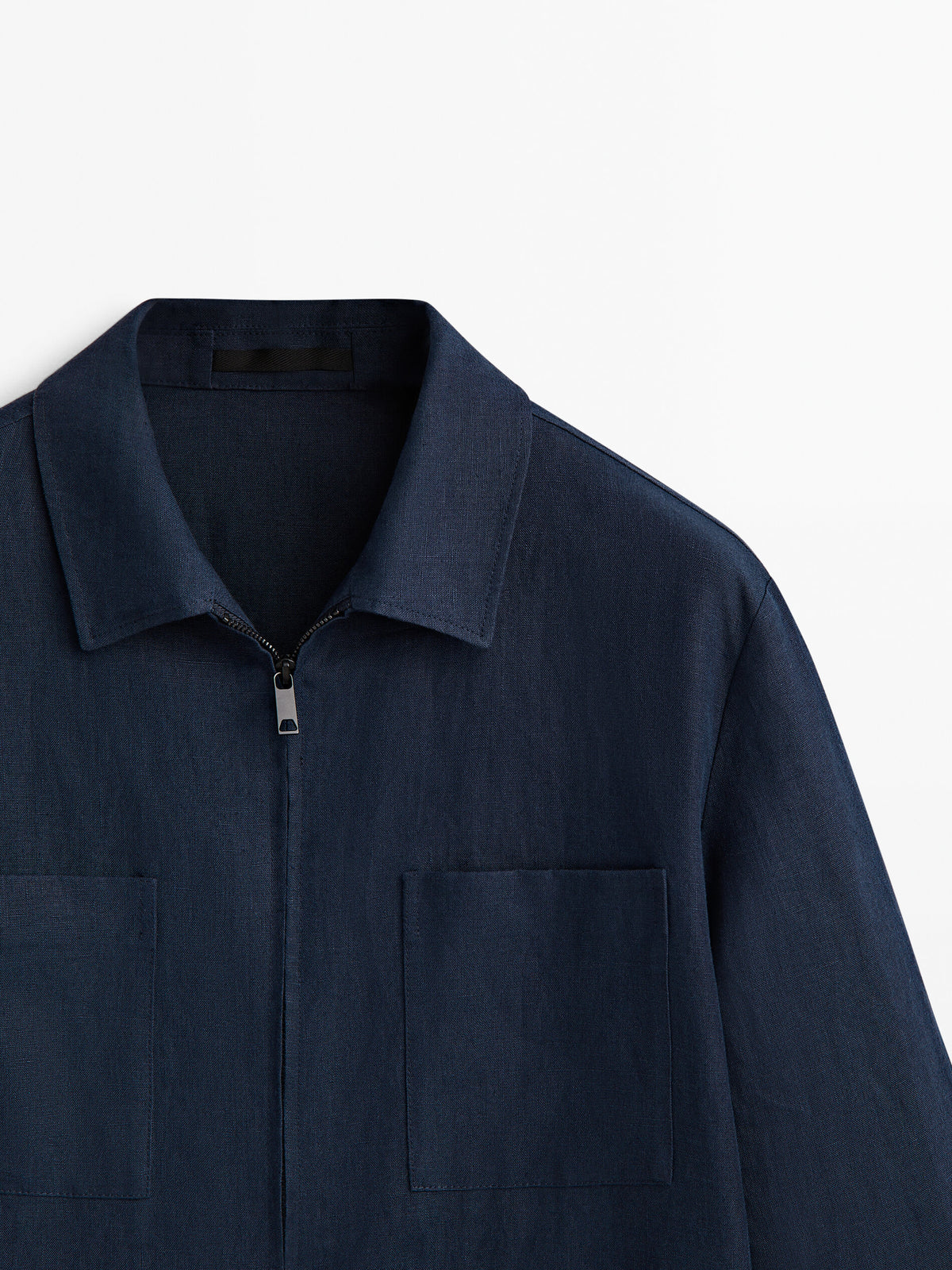 Sobrecamisa 100% lino cremallera -Studio - AZUL MARINO