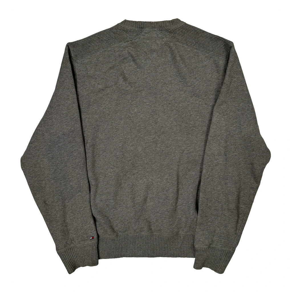 Tommy Hilfiger Sweatshirt - Large Gray Cotton Blend