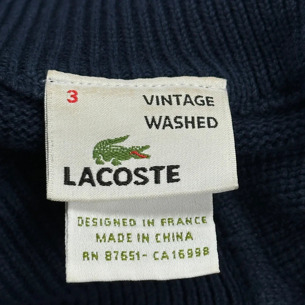 Lacoste Sweater - Medium Navy Cotton