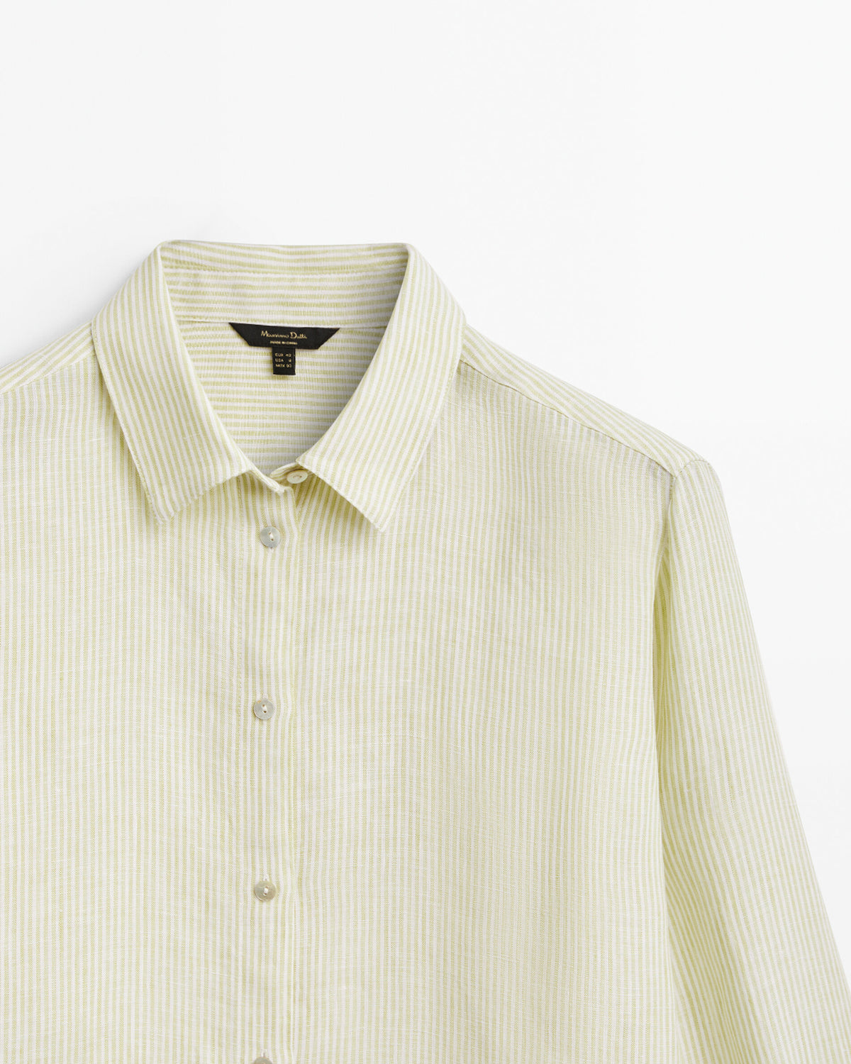 Camisa rayas 100% lino - VERDE