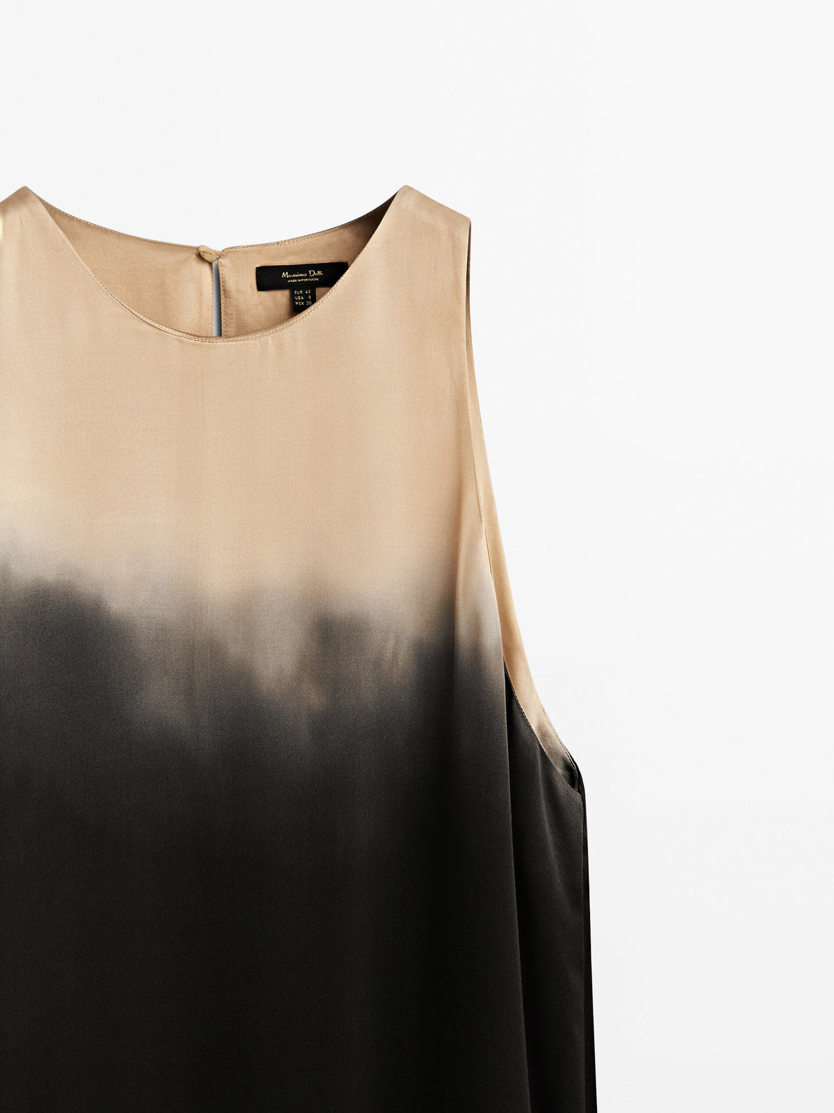 Vestido largo difuminado sin mangas - NEGRO