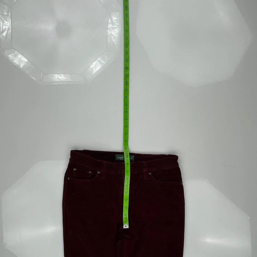 Ralph Lauren Cord Pants - 30″ Waist Burgundy Cotton
