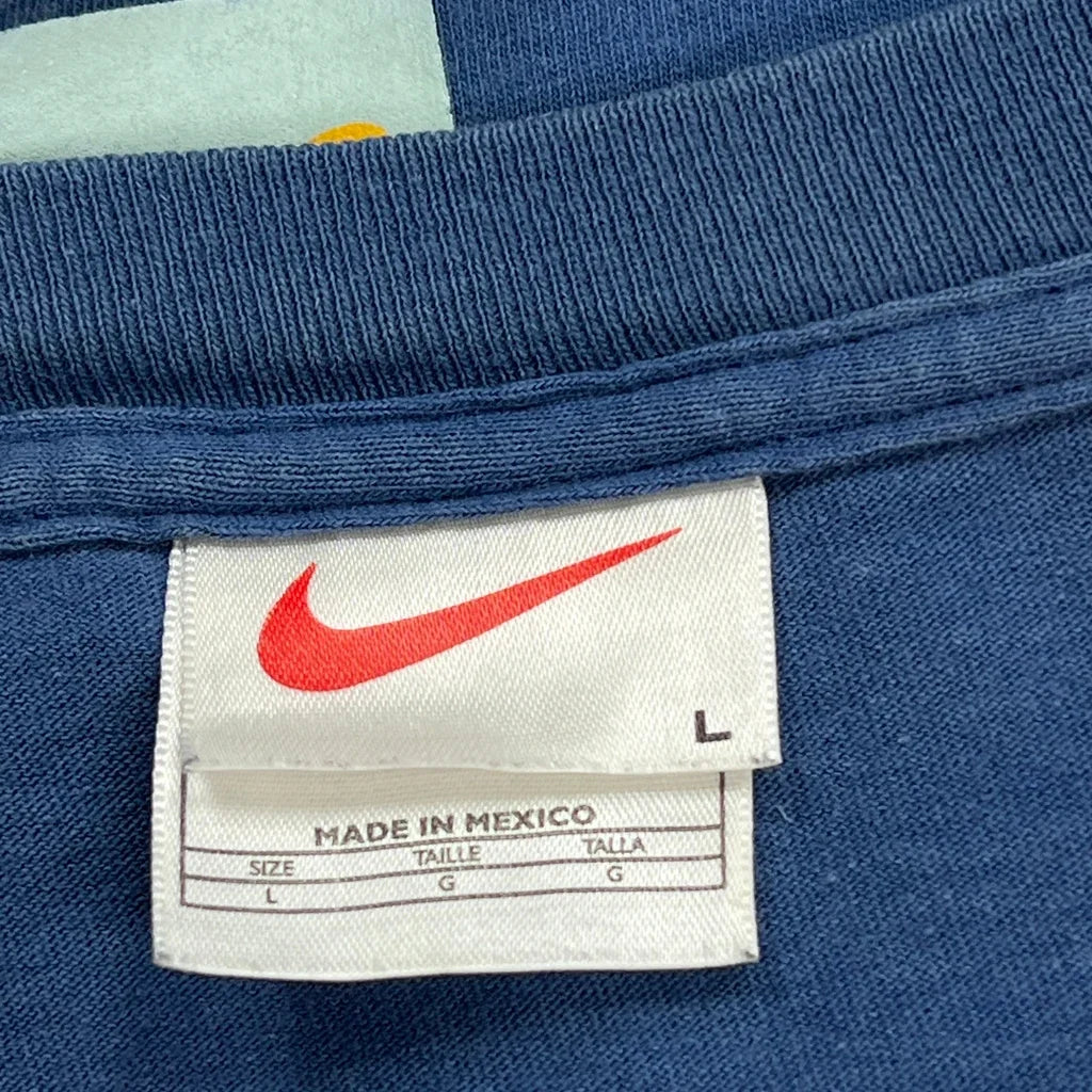 Nike Graphic T-Shirt - Large Blue Cotton