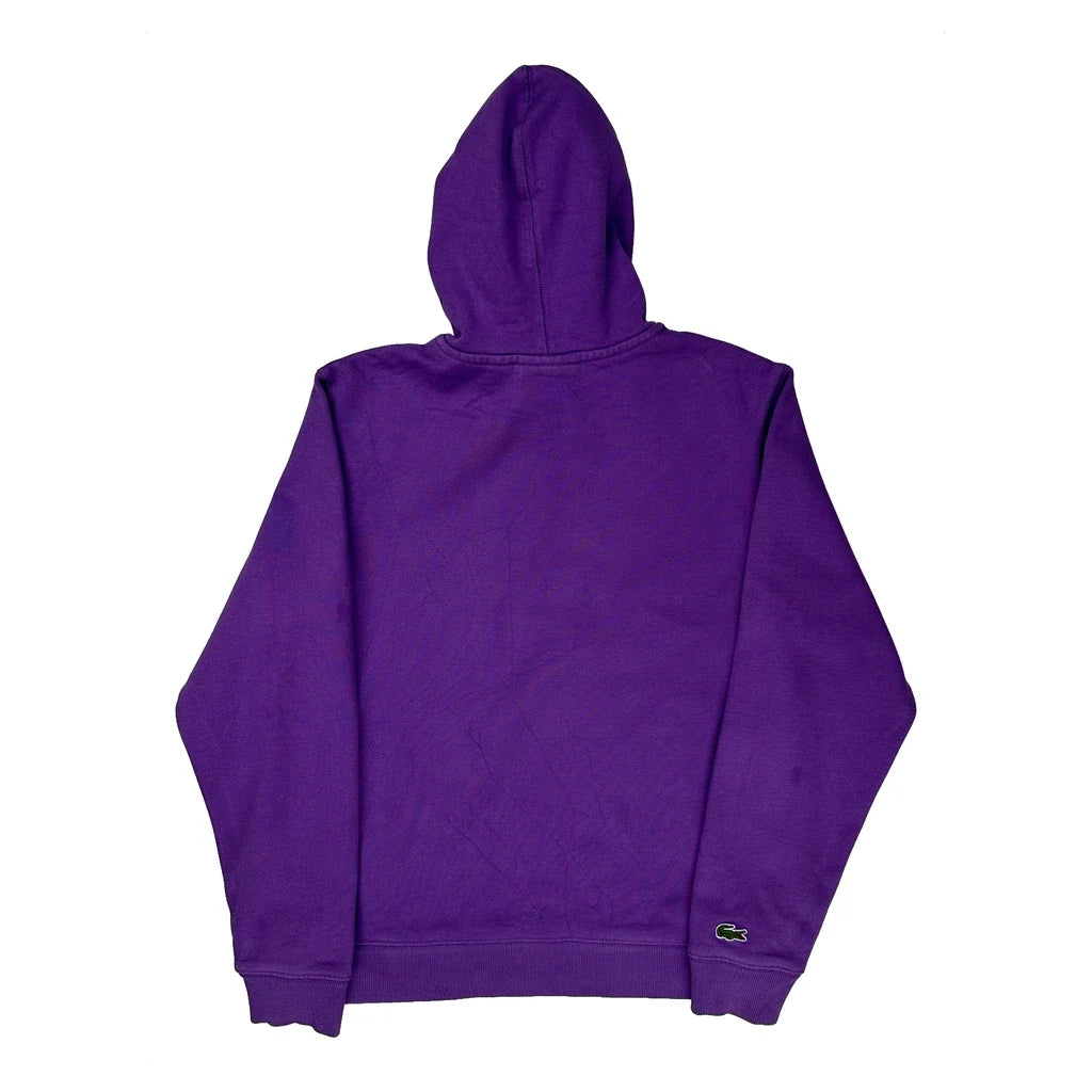 Lacoste Spellout Hoodie - Medium Purple Cotton
