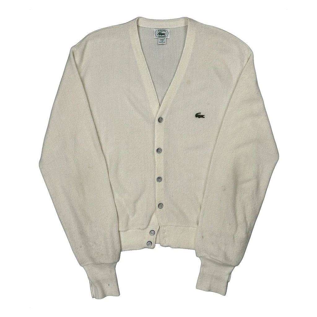 Made In USA Lacoste Izod Cardigan - Medium White Acrylic