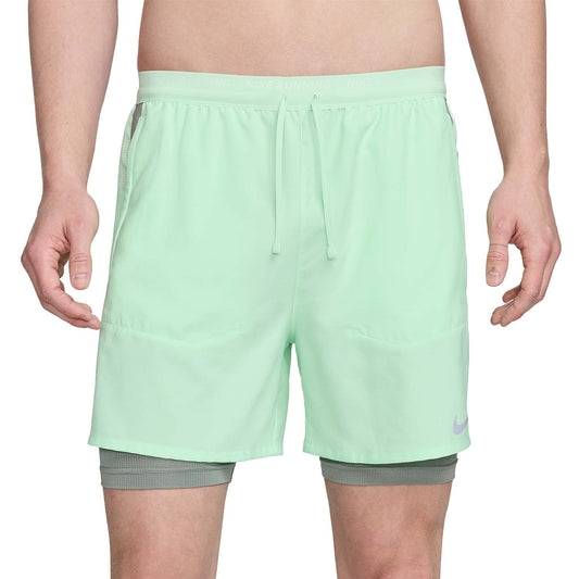 Nike Dri-FIT Stride Hybrid 2 in 1 5in Pantaloncini Vapor Green/Dark Stucco/Reflective Silver