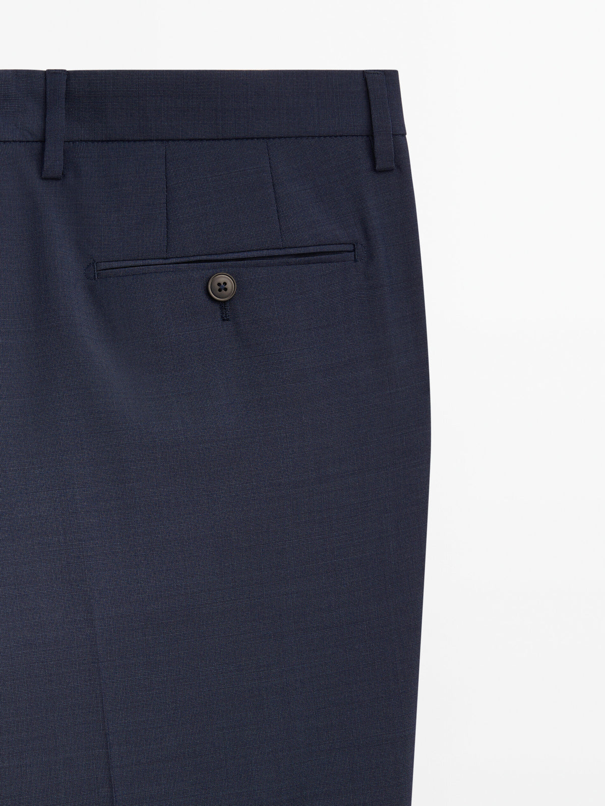 Pantalón traje fil a fil azul lana - AZUL MARINO