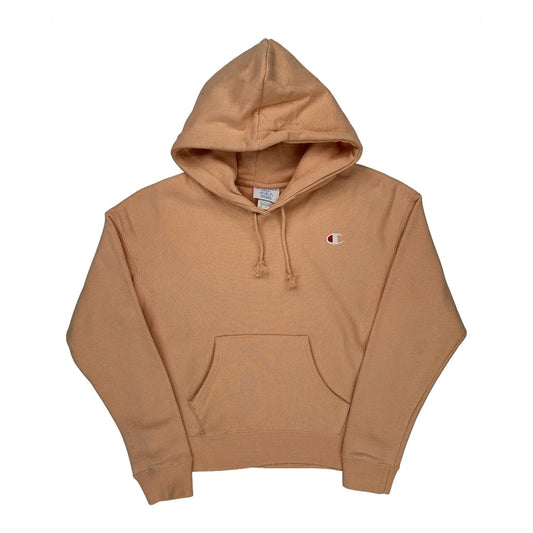 Reverse Weave Champion Hoodie - Small Beige Cotton Blend