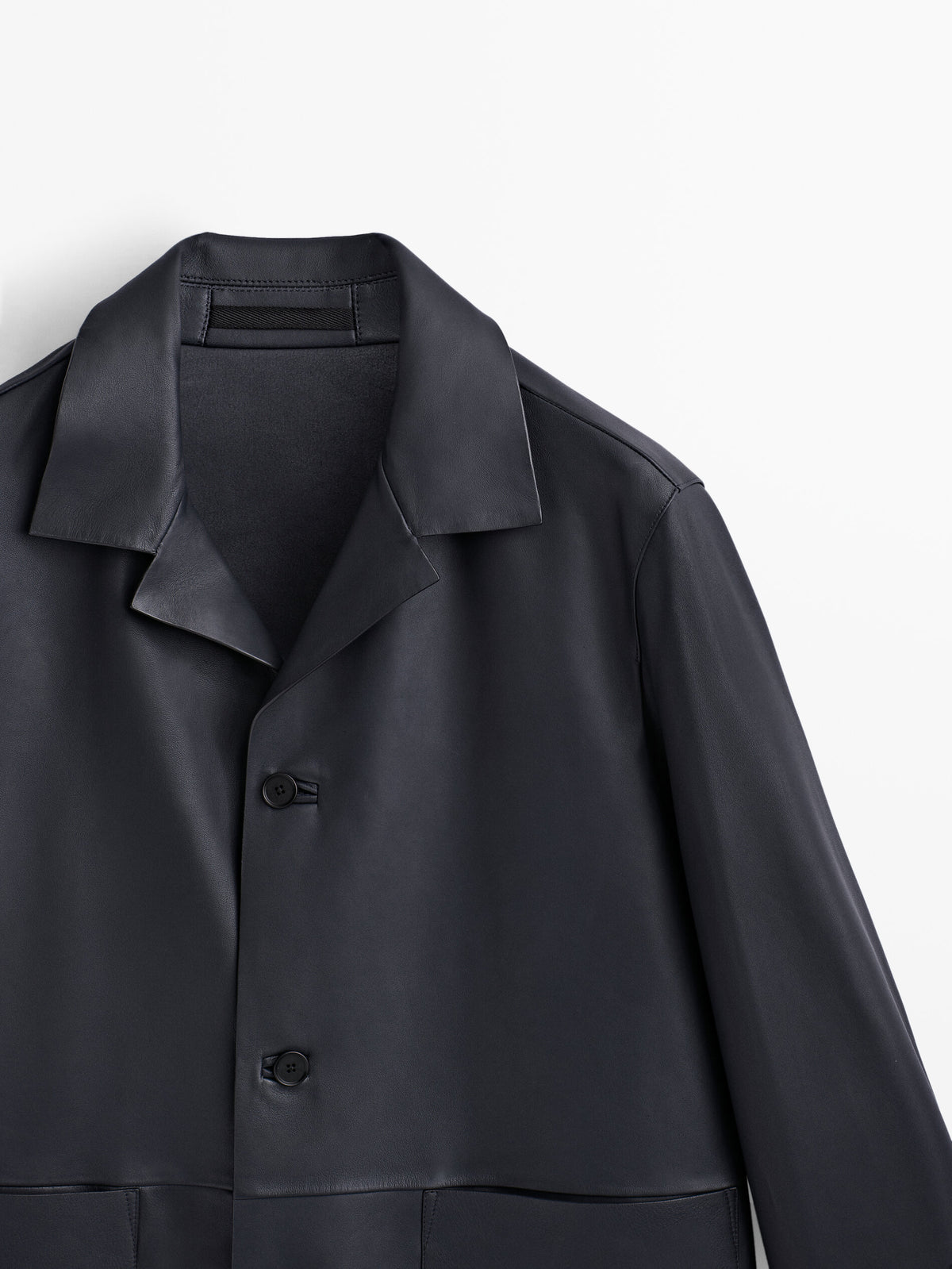 Sobrecamisa piel napa -Studio - AZUL OSCURO