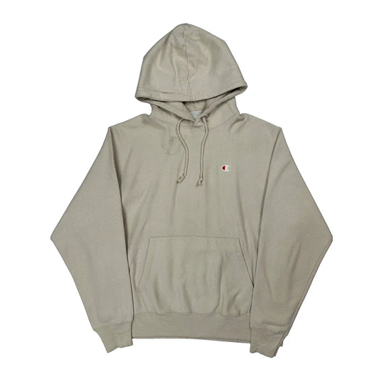 Reverse Weave Champion Hoodie - Large Beige Cotton