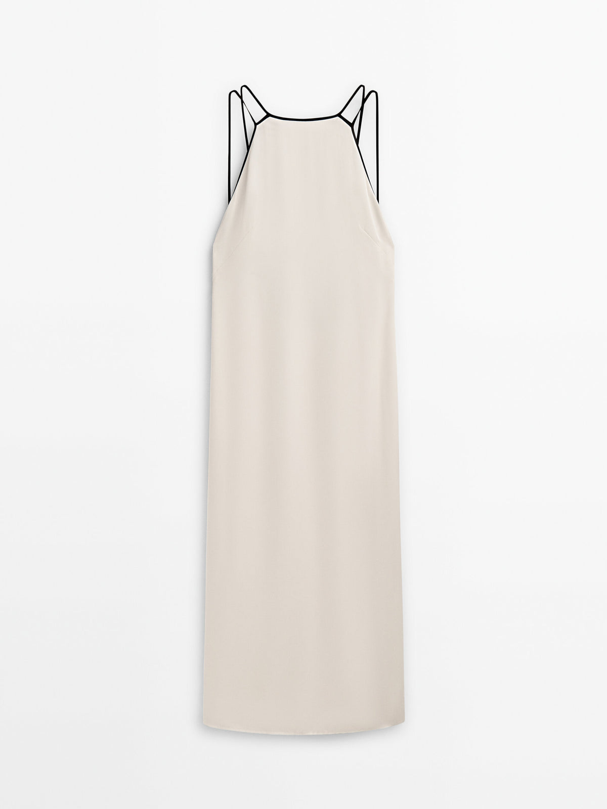Vestido lencero contraste -Studio - CRUDO