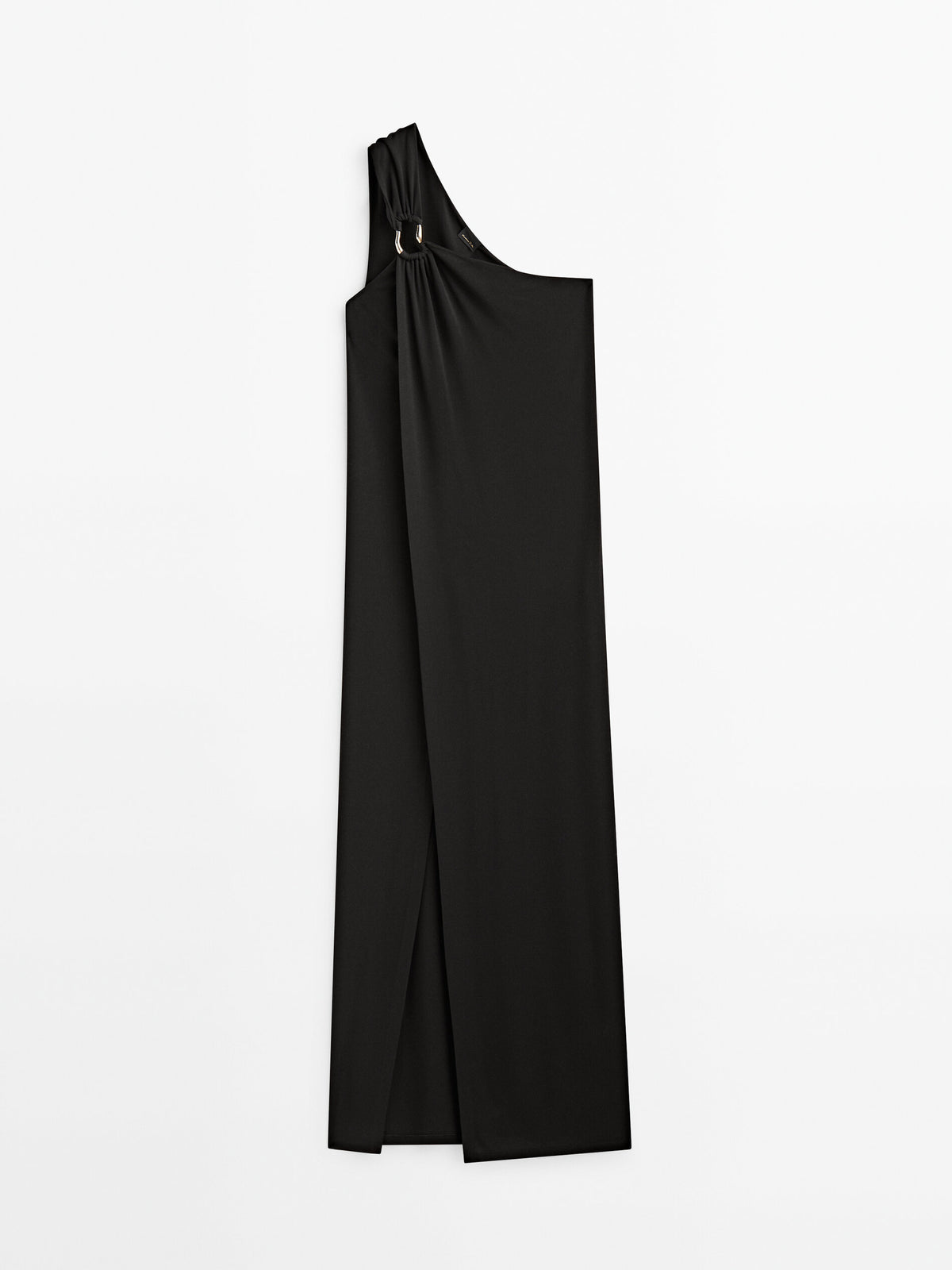 Vestido asimétrico detalle pieza - NEGRO
