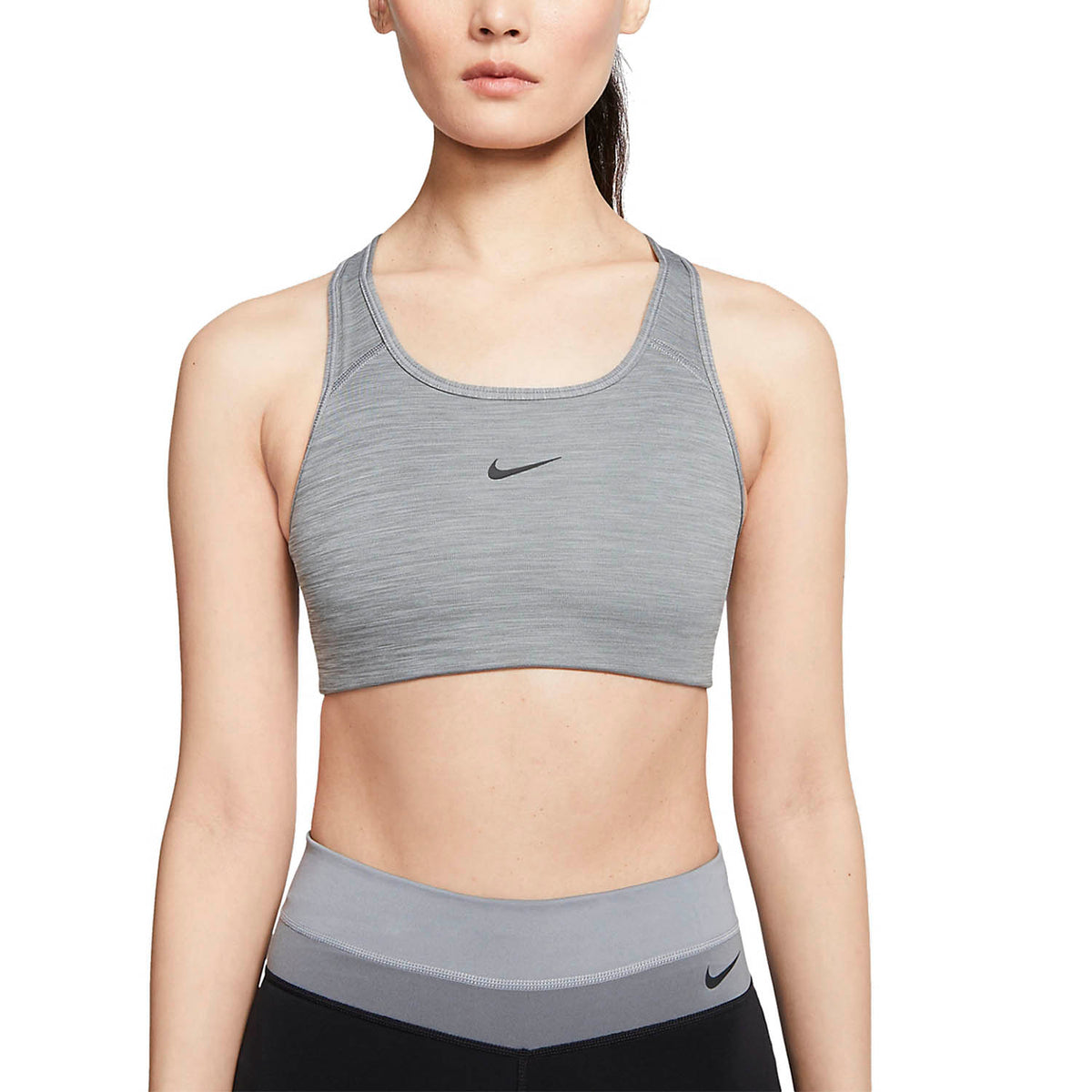 Nike Swoosh Reggiseno Sportivo Smoke Grey/Pure Black