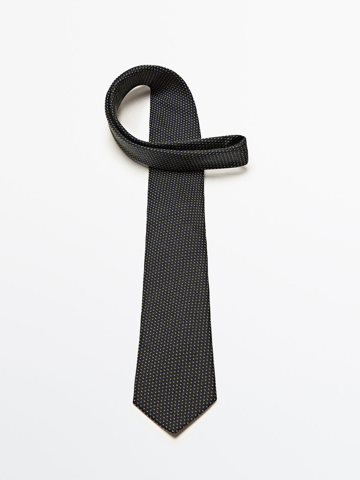 Corbata microdibujo mezcla algodón seda - AZUL MARINO