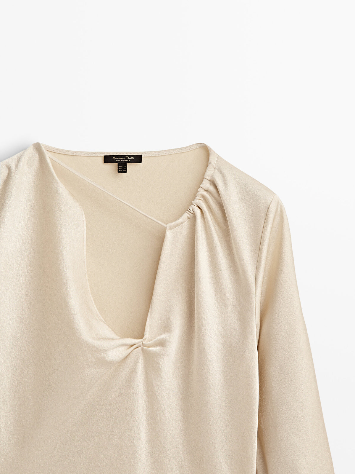 Vestido largo satinado cut out - CHAMPÁN