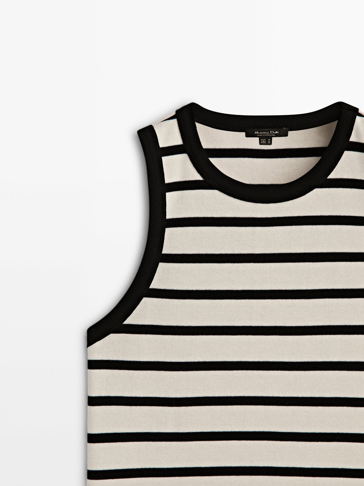 Camiseta rayas contraste sin mangas - CRUDO