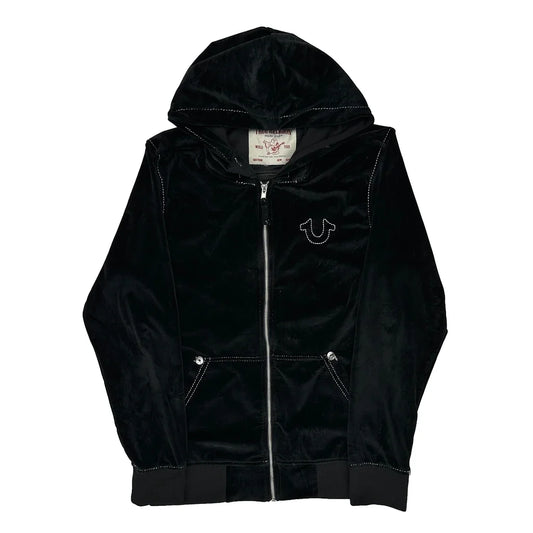 True Religion Graphic Hoodie - Medium Black Cotton Blend