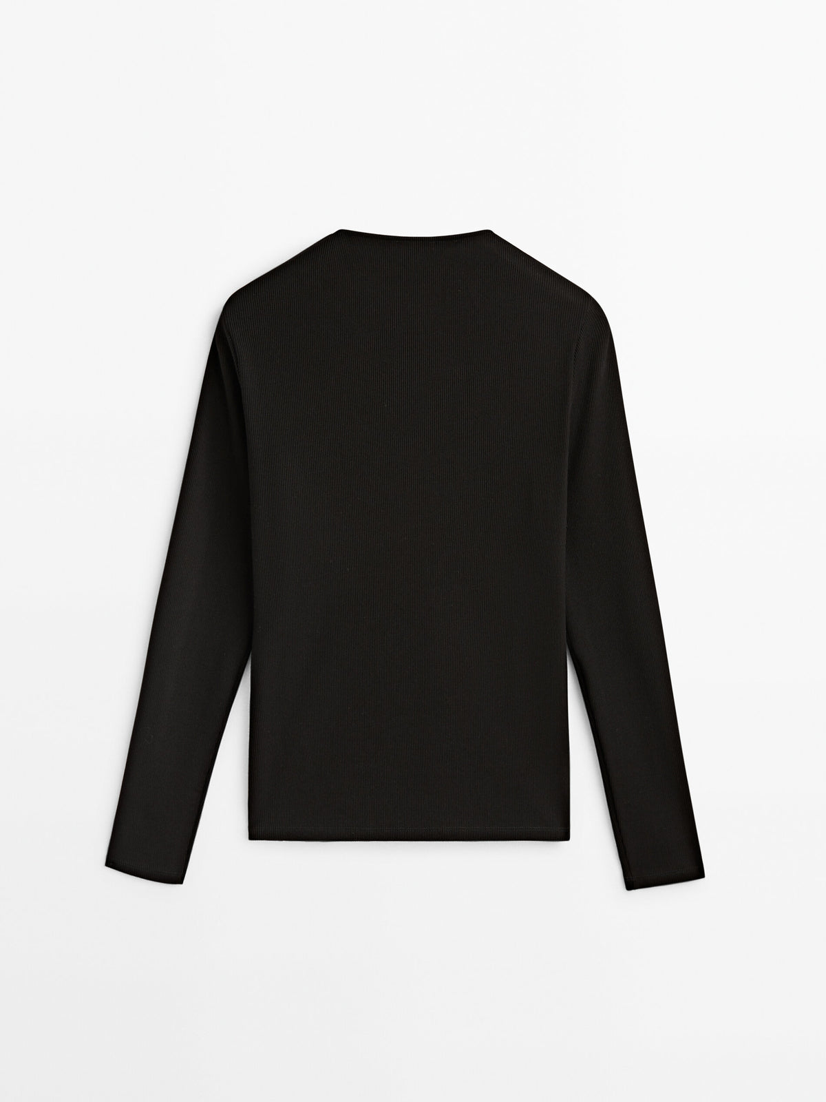 Camiseta cut out canalé - NEGRO