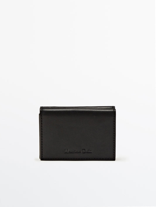 Cartera piel plegada - NEGRO