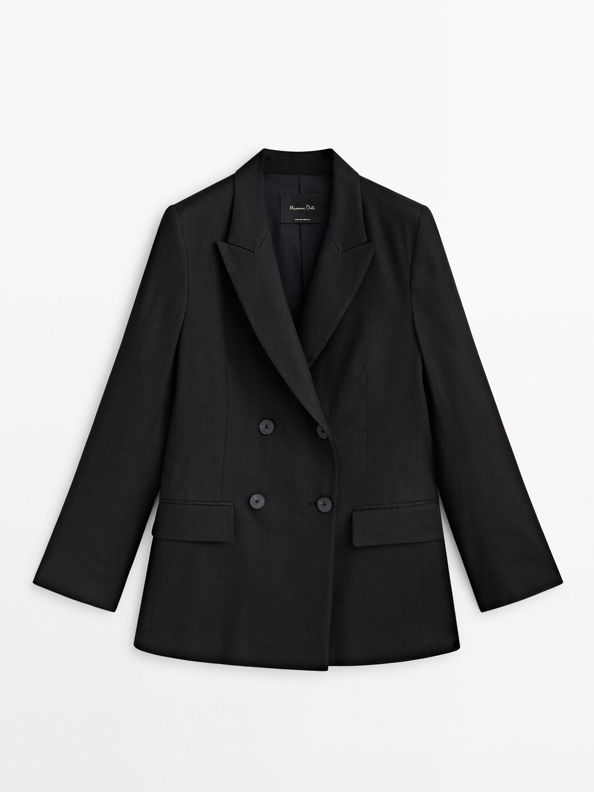 Americana traje mezcla lino stretch - NEGRO