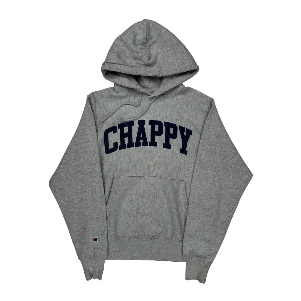Reverse Weave Champion Chappy Graphic Hoodie - Small Gray Cotton Blend