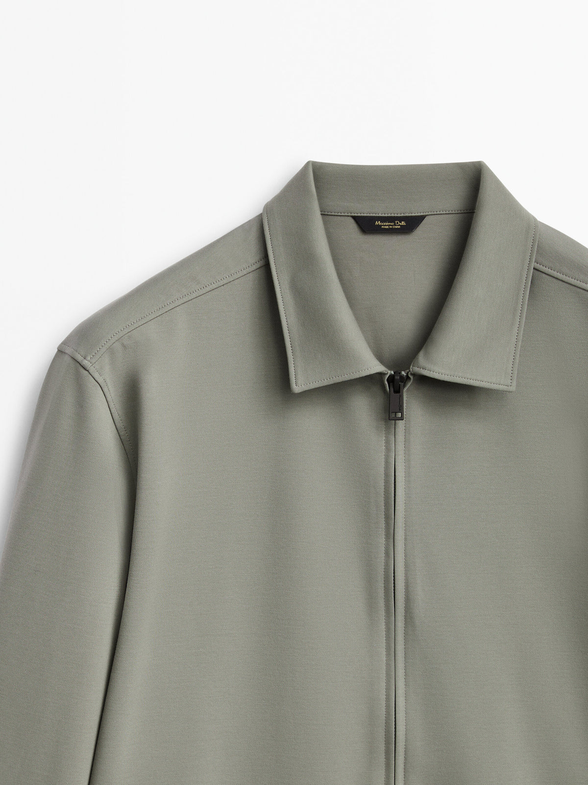 Chaqueta mezcla algodón cremallera - VERDE AGUA