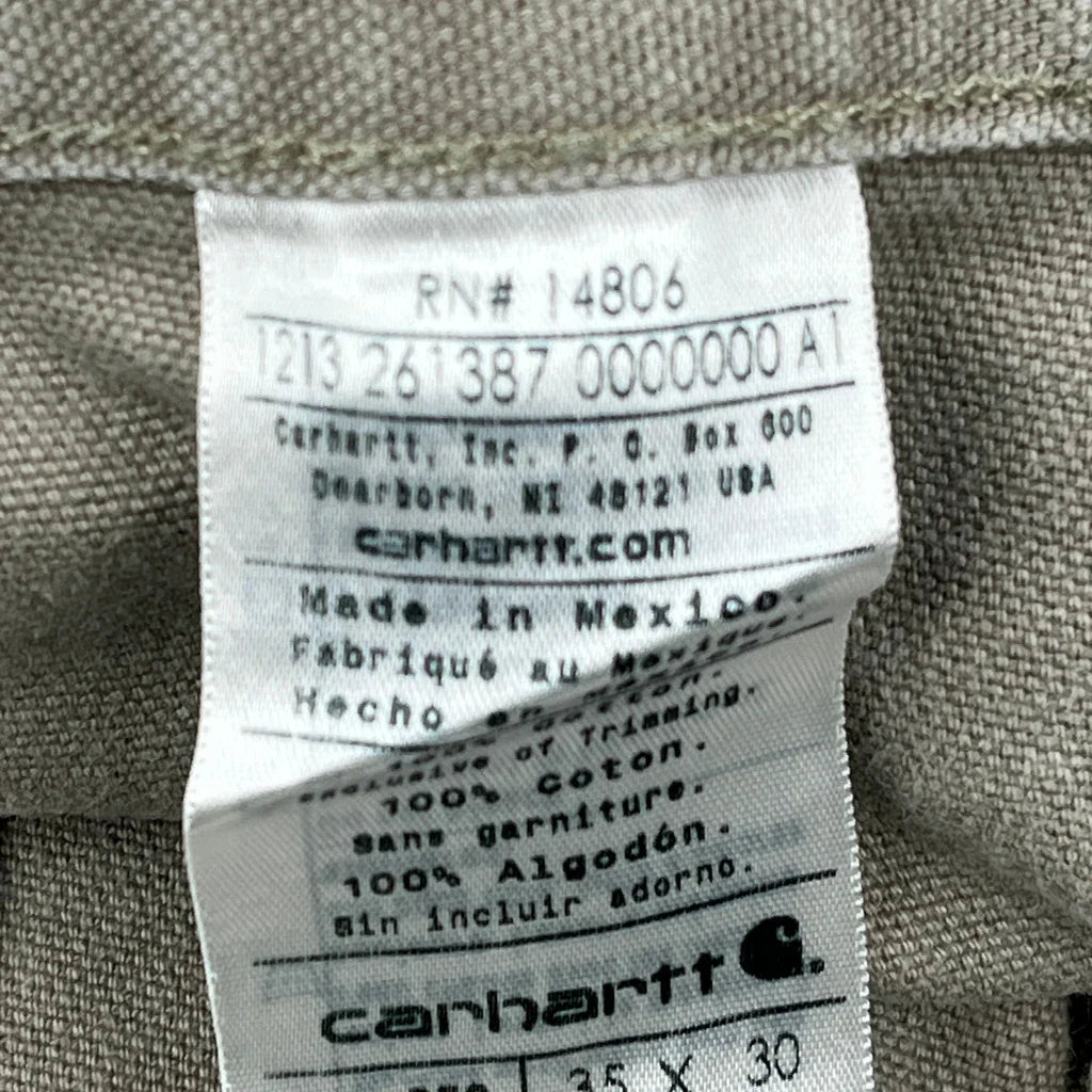 Original Dungarees Fit Carhartt B11 Des Carpenter Pants - 34W 30L Gray Cotton