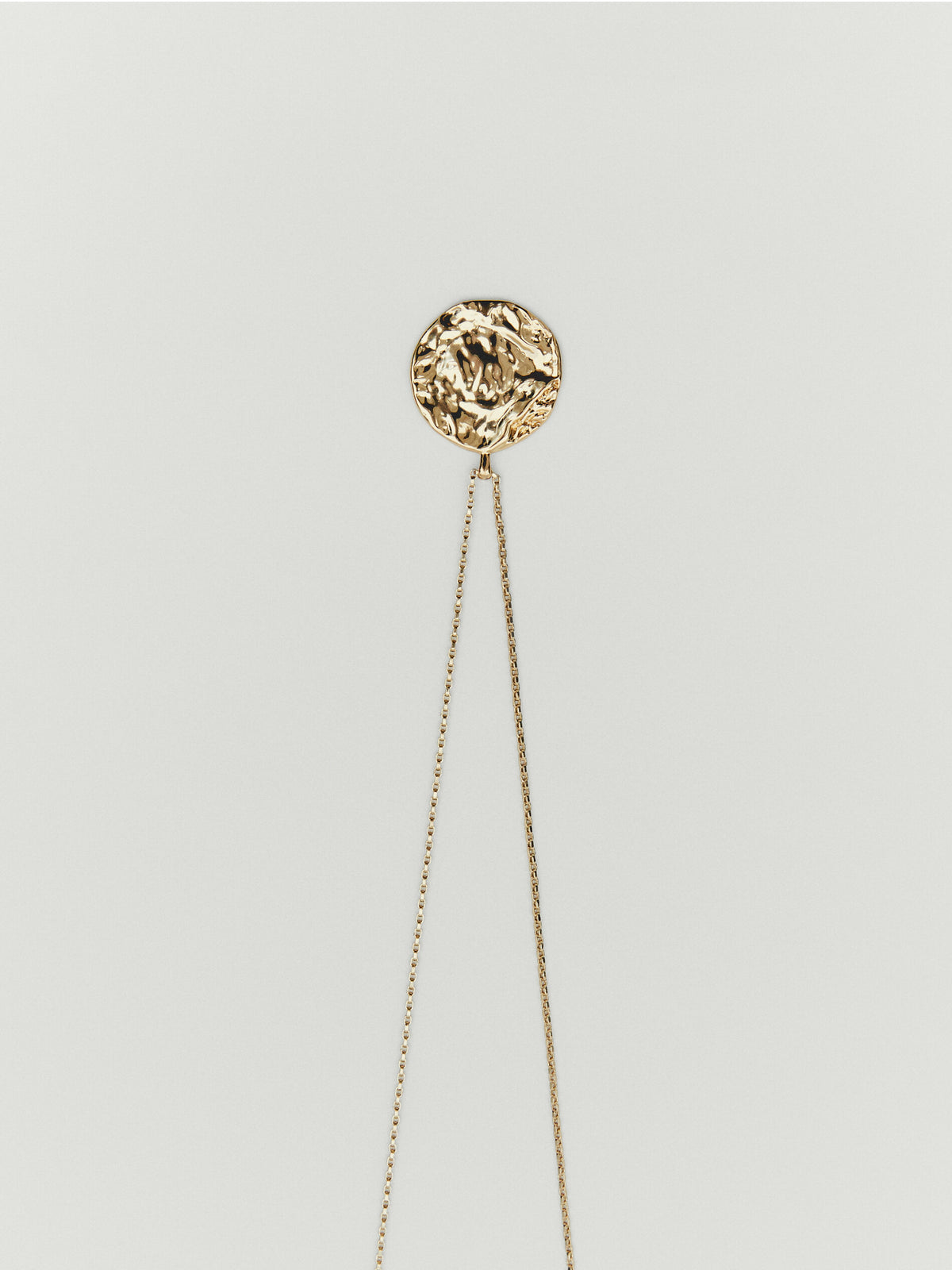 Collar largo moneda textura baño oro - DORADO