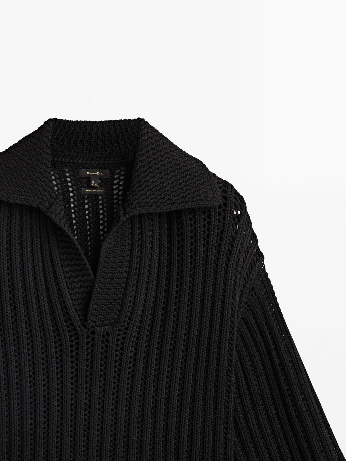 Jersey punto estructura cuello polo - NEGRO