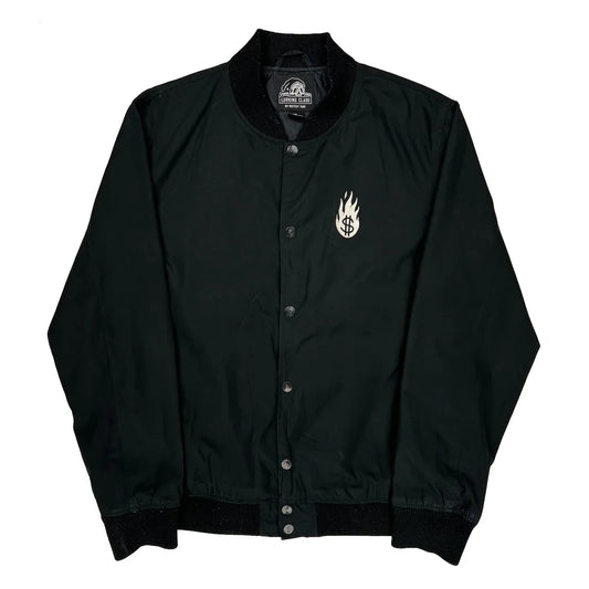 The Root Of All Evil Sketchy Tank Graphic Coach Bomber Jacket - XL Black Polyester