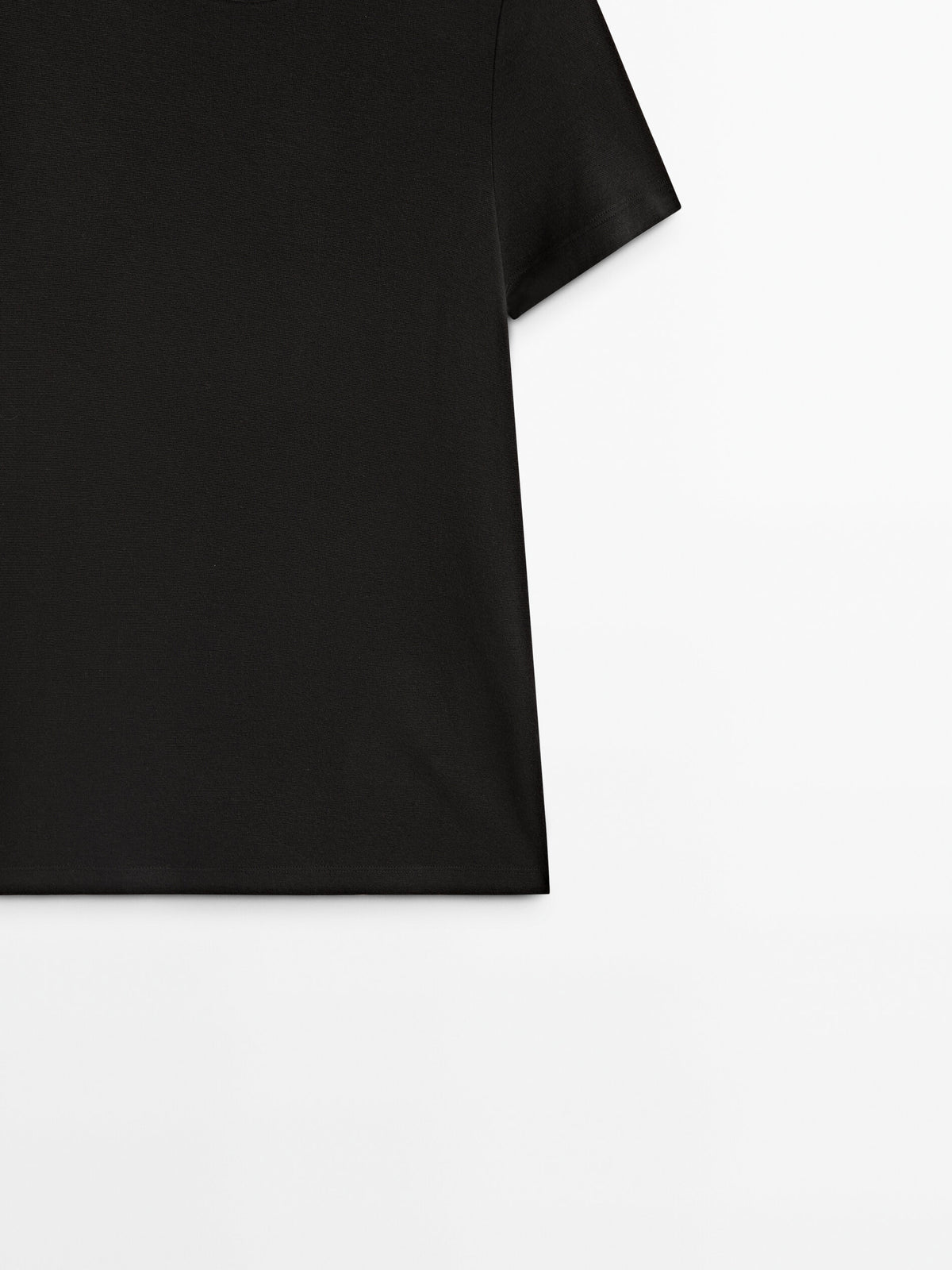 Camiseta manga corta mezcla modal cashmere - NEGRO