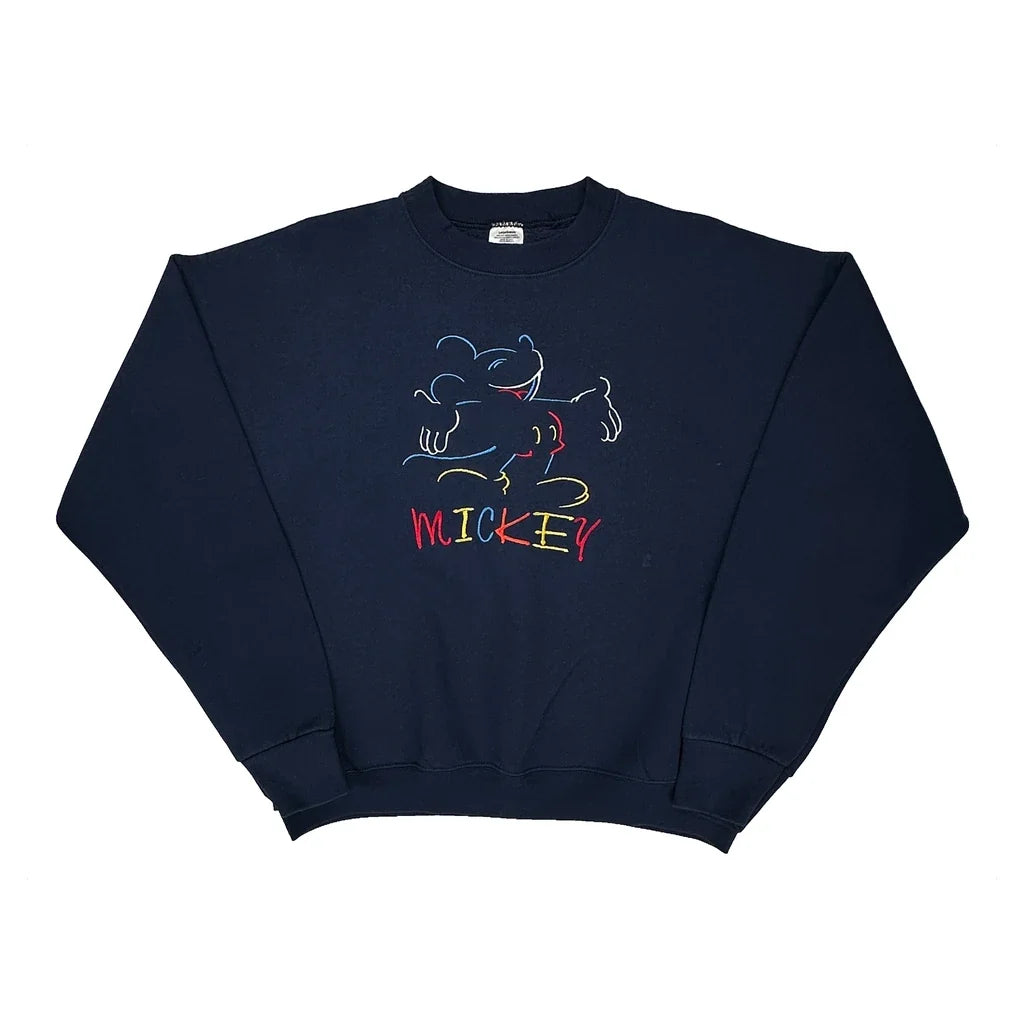 Mickey Mouse Mickey Graphic Sweatshirt - XL Navy Cotton