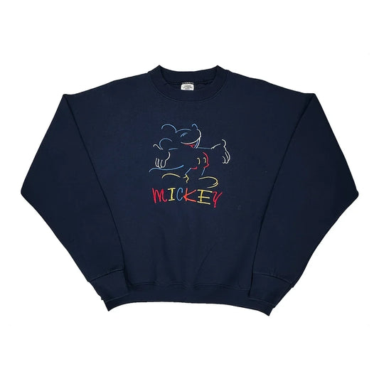 Mickey Mouse Mickey Graphic Sweatshirt - XL Navy Cotton