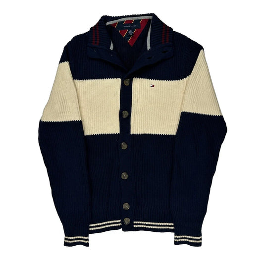 Tommy Hilfiger Striped Cardigan - Small Cream Cotton
