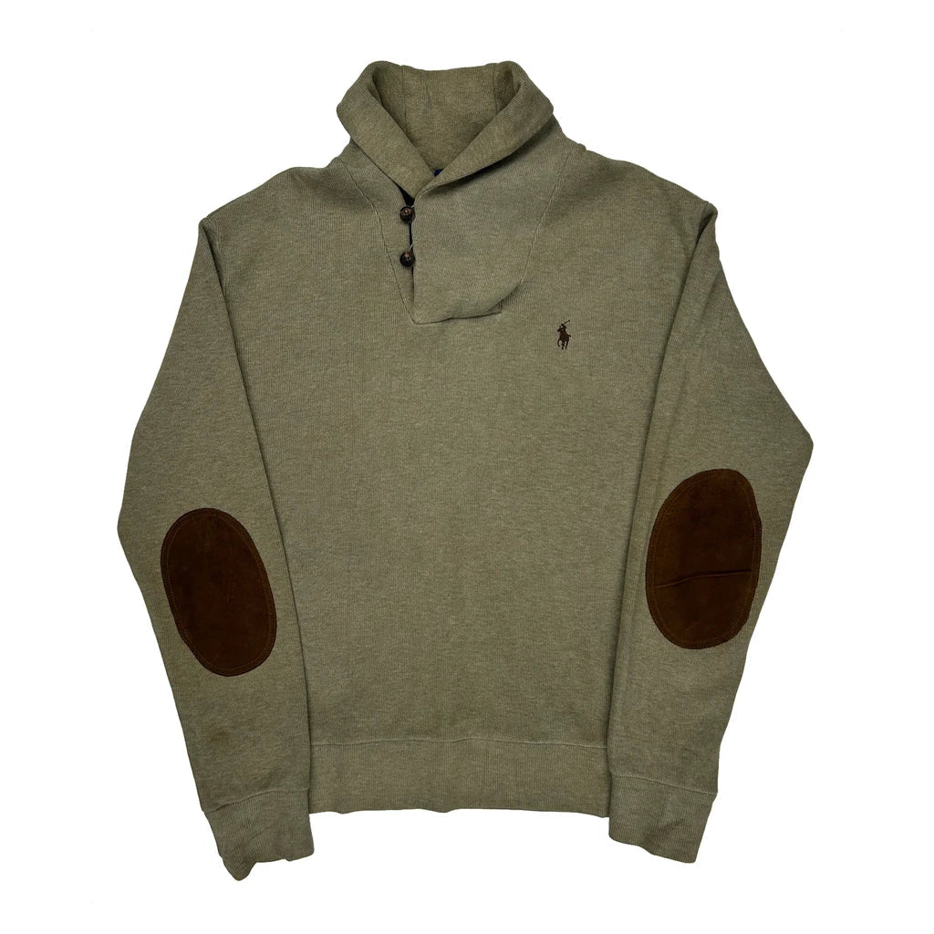 Polo By Ralph Lauren Sweater - Small Khaki Cotton
