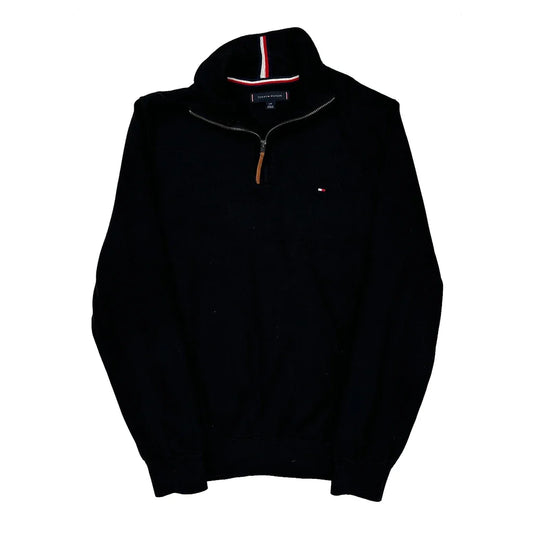 Tommy Hilfiger 1/4 Zip - Large Black Cotton