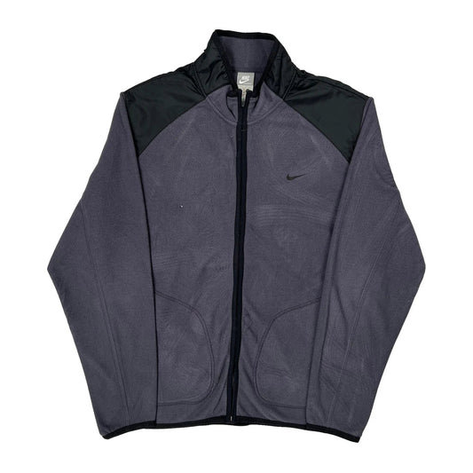 Nike Fleece Jacket - Large Gray Polyester