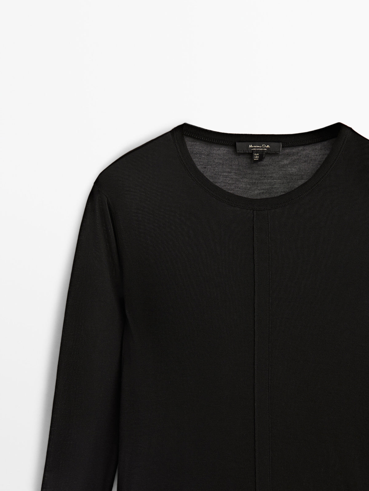 Camiseta semitransparente costura - NEGRO