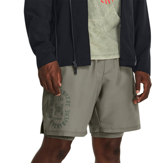 Under Armour Run Everywhere 2 in 1 7in Pantaloncini Grove Green