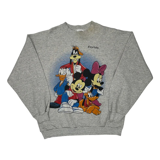Disney Characters Tultex Cartoon Sweatshirt - Large Gray Cotton Blend