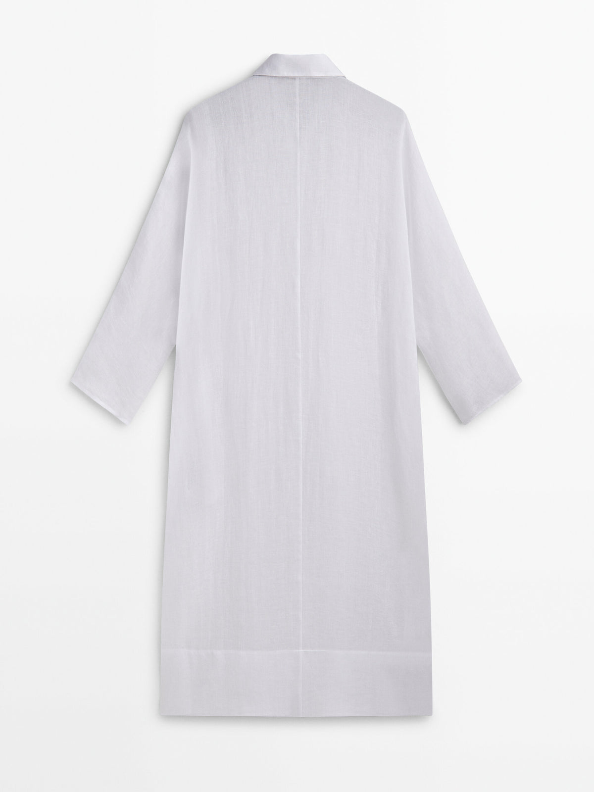 Maxi blusón camisero 100% lino - BLANCO