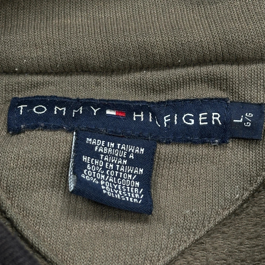 Tommy Hilfiger 1/4 Zip - Large Green Cotton Blend