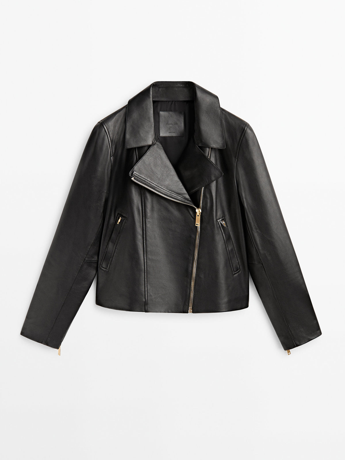 Chaqueta biker piel napa - NEGRO