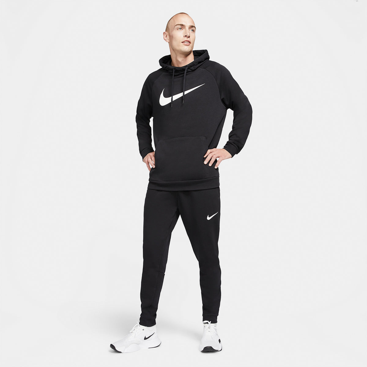 Nike Dri-FIT Swoosh Felpa Black/White