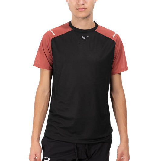 Mizuno Dryaeroflow Pro Maglietta Black/Mineral Red