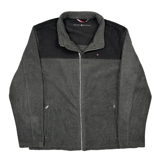 Tommy Hilfiger Fleece Jacket - 2XL Gray Polyester