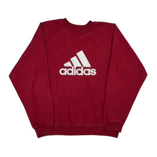 Adidas Raglan Graphic Sweatshirt - XL Red Cotton