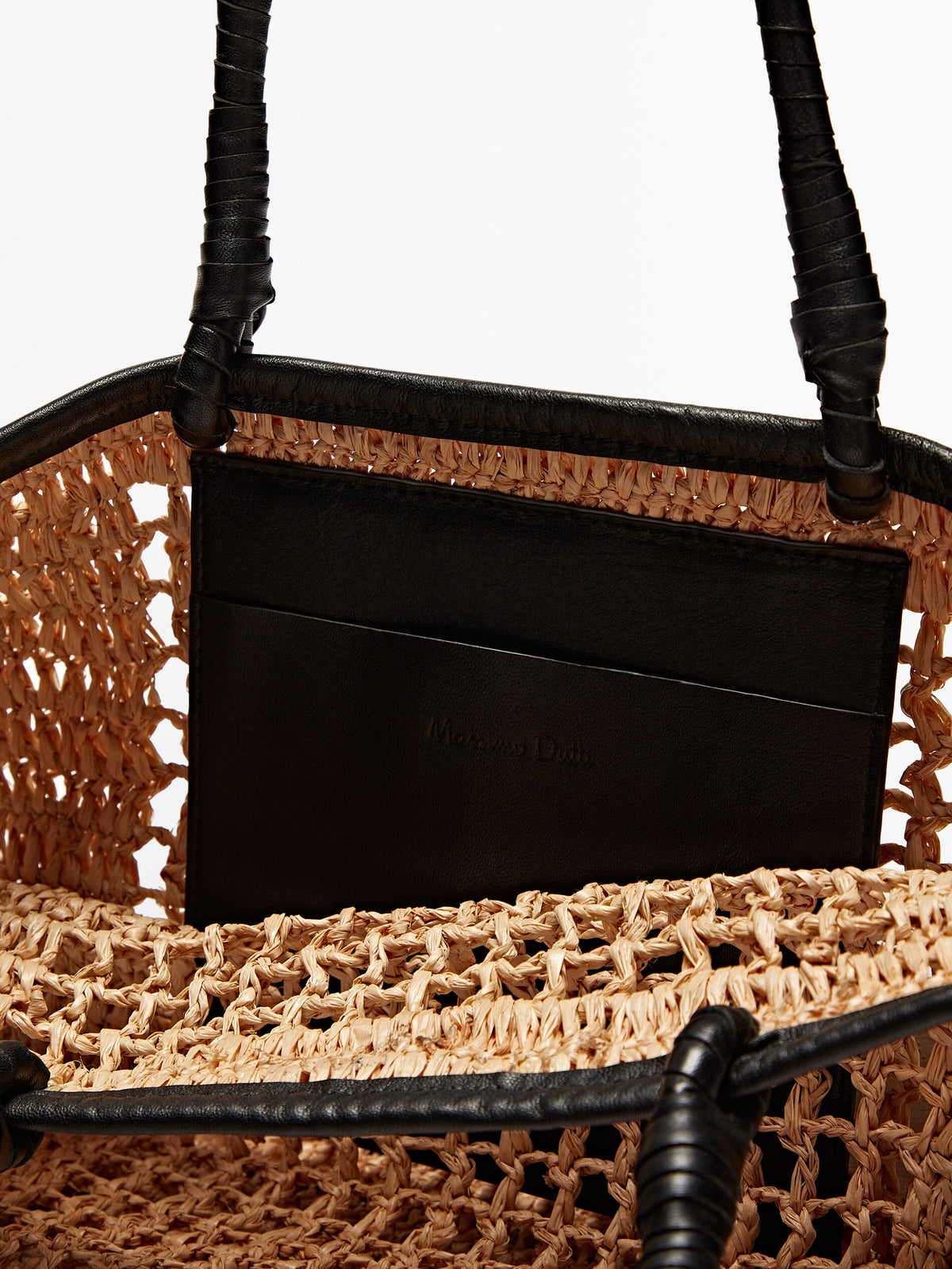 Bolso mini shopper rafia calado - BEIGE