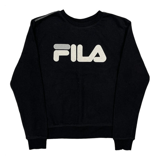 Fila Spellout Sweatshirt - Medium Black Cotton